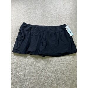 Beach Diva Swimwear Women Plus Size 18W Black Nylon Spandex Skirtini